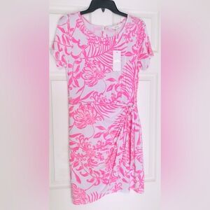 Lilly Pulitzer Blaise Romper Dress-Rousseau Pink Glisten In Sun-New In Package
